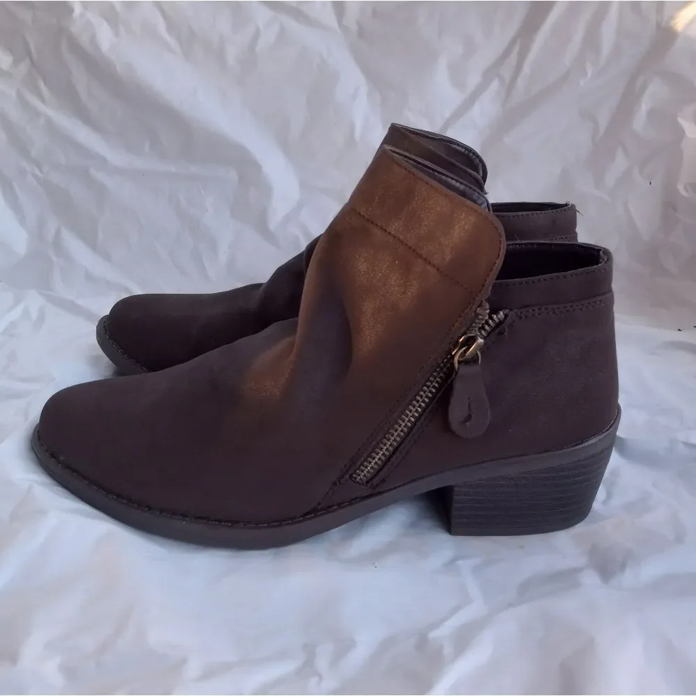 Easy Street Women's Gusto Comfort Bootie Ankle Boot Brown Mate 9M US